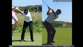 Jon Rahm golf swing  Long Iron faceon amp downtheline July 2017 [upl. by Notnert646]