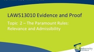 Evidence Law Relevance and Admissibility [upl. by Aivila395]