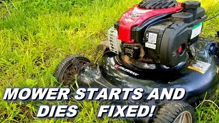 Fix A Mower That Starts And Dies [upl. by Cavit]