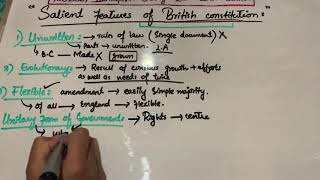 Salient Features of UK Constitution I British Constitution [upl. by Maurreen642]