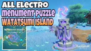 All Watatsumi Island Electro Monument Puzzle  Genshin Impact [upl. by Zwick]