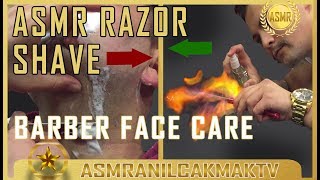 ASMR RAZOR SHAVE  ASMR BARBER SOUNDS Tingles Triggers Whisper [upl. by Nasaj]