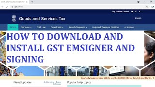 HOW TO DOWNLOAD AND INSTALL GST EMSIGNER [upl. by Harhay351]