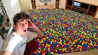 Filling my ENTIRE House with BALL PIT BALLS insane [upl. by Etnasa]