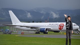 MICK JAGGER WAVING The Rolling Stones Boeing 767 takeoff at Zeltweg Air Base [upl. by Ivanna970]