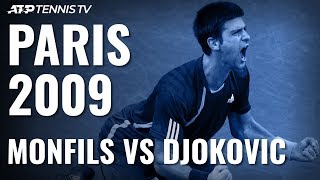 Gael Monfils vs Novak Djokovic Rolex Paris Masters 2009 Final Extended Highlights [upl. by Luoar]