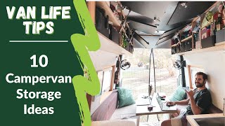 VAN LIFE TIPS  10 Campervan Storage Ideas and Organisation Hacks [upl. by Arette]