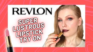 Revlon Super Lustrous Lipstick Try On [upl. by Aerdnod]