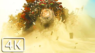 Transformers 2  Giant Devastator destroys the pyramid all scenes 4K [upl. by Weatherley]