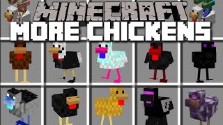 Minecraft MORE CHICKENS MOD  SPAWN LOADS OF DIFFERENT CHICKENS AND FIGHT THEM Minecraft [upl. by Gretel]