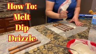 Chocolate Covered Pretzel RodsTUTORIAL MELT DIP DRIZZLE [upl. by Leith]