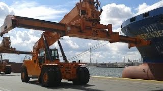 REACH STACKER COMPILATION  Port of Antwerp  Life of a reach stacker driver container GoPro [upl. by Trebled]