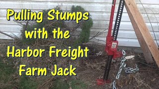 How To Pull Stumps With A Harbor Freight Farm Jack by GettinJunkDone [upl. by Benildis]