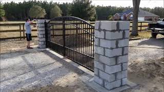 Dual driveway gate installation [upl. by Yesnyl]