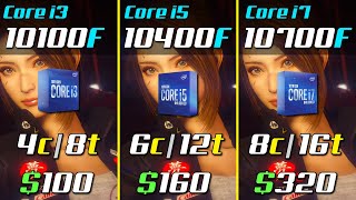 i3 10100F vs i5 10400F vs i7 10700F  RTX 3080  1440p  Gaming Test [upl. by Hayikaz406]