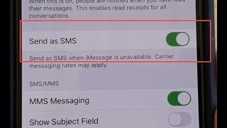 iPhone 11 Pro How to Enable  Disable Send as SMS in Messages [upl. by Atreb]