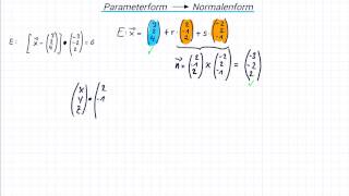 Parameterform in Normalenform umwandeln [upl. by Omrellig753]