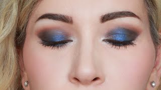 Trucco occhi smokey eyes blu e marrone make up da sera [upl. by Bridgette]