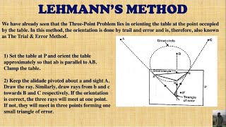 Three Point Problem  Lehmanns Method  Plane Table Surveying  Hindi  Part9  Surveying [upl. by Niddala390]