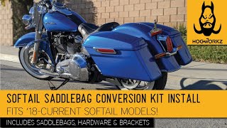 Softail Saddlebag Conversion Kit Installation from HOGWORKZ® 18Current [upl. by Earahc78]