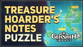 Treasure Hoarders Notes Puzzle Genshin Impact Watatsumi Island [upl. by Novyaj463]