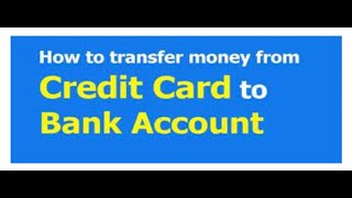 How to Transfer Money From Credit Card to Bank Account or UPI [upl. by Lareena]