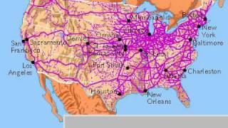 US Railroad History Map 1830  1990s [upl. by Lacey]