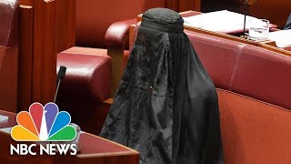 Australian Senator Caused Outrage When She Wore Burqa In Bid To Ban Them  NBC News [upl. by Ryter414]