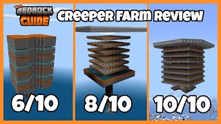 Minecraft Bedrock Creeper Farm 119  Review [upl. by Ardolino430]