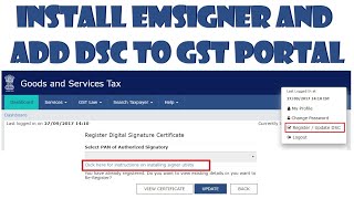 How to Install emSigner and Add DSC to GST Portal  Digital Signature Certificate [upl. by Elwyn491]