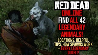 Red Dead Redemption 2 Online LEGENDARY ANIMALS Location Guide Find all 42  EVERY LEGENDARY OUTFIT [upl. by Bar]