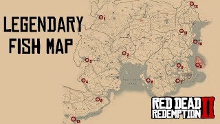 Red Dead Redemption 2  Legendary Fish Map Made Easy Plus Locations [upl. by Ladnyk]