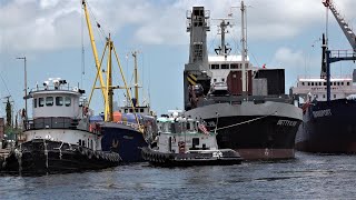 Tug Boats Working In Super Tight Spaces  Miami River on a Boat [upl. by Enimaj220]