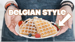 Homemade Belgian Waffles Recipe Brussels Style [upl. by Lee]