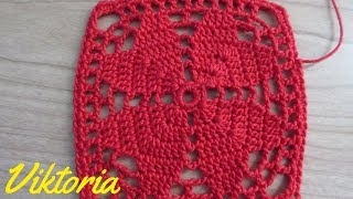 Tutorial Uncinetto Piastrella cuore alluncinetto [upl. by Yleek]