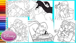 Coloring Disney Princes amp Princesses  COMPILATION Coloring Pages for kids [upl. by Asille]