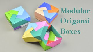 3 Easy Modular Origami Box Tutorial  How To Make Modular Origami Box For Beginners  Creative DIY [upl. by Leseil531]