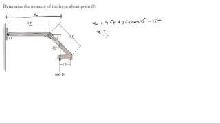 Determine the moment of the force about point O [upl. by Ramahs528]