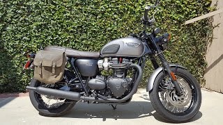 How To Wax Canvas Pannier  Saddlebag for Triumph Bonneville T120 [upl. by Otrebire]