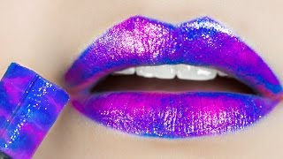 DIY Lipstick amp Lip Balm Out of Candy 3 DIY Makeup Projects Galaxy Rainbow with AlejandraStyles [upl. by Corette]