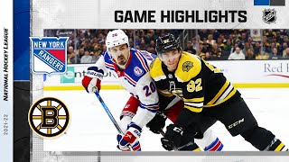 Rangers  Bruins 423  NHL Highlights 2022 [upl. by Annodam]