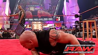 Hollywood Rock Destroys Goldberg  Monday Night RAW [upl. by Affer]