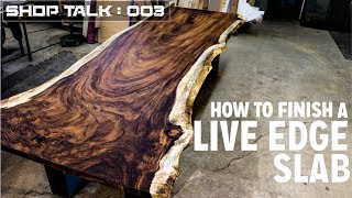 How To Finish A Live Edge Slab  Tips amp Tricks [upl. by Glennon86]