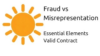 Fraud vs Misrepresentation  Other Essential Elements of a Valid Contract  CA CPT  CS amp CMA [upl. by Hephzibah]