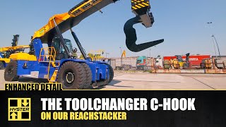 ReachStacker Toolchanger C hook – Hyster® Special Truck Engineering HysterHUB16 [upl. by Annaili]