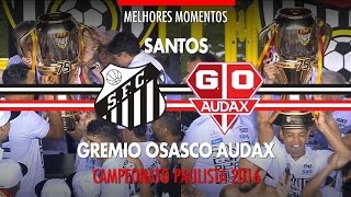 Melhores Momentos  Santos 1 x 0 Grêmio Osasco Audax  Paulistão  08052016 [upl. by Nameerf]