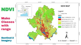 NDVI with class range in ArcGIS [upl. by Lachish]