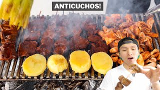 ¡COMIDA CALLEJERA PERUANA ANTICUCHOS CON RACHI  Abelca [upl. by Zonnya249]