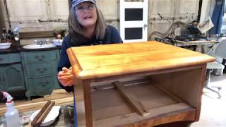 How To Strip Old Varnish  Refinishing Wood Top Table PART 1 [upl. by Zingale]