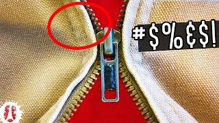 This Simple Trick Can Fix A Broken Zipper HOW TO Repair A Fly That Keeps Separating lifehack zip [upl. by Ycnay]